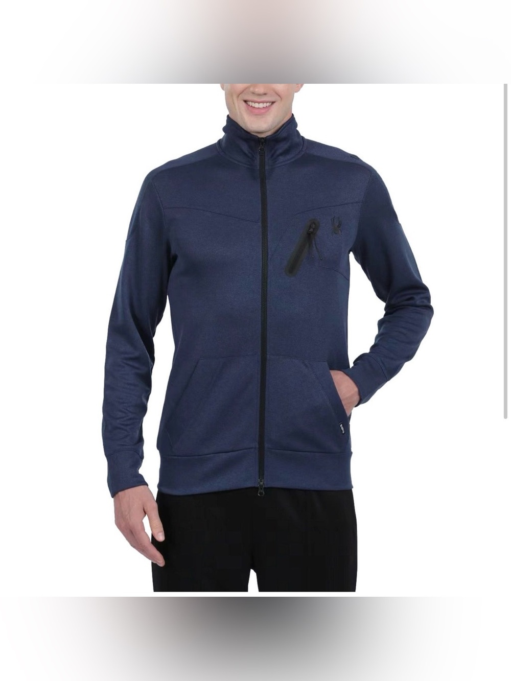 Spyder Men's Navy Zip-Front Performance Jacket
